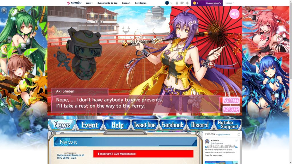 Screenshot Sorakana jeu hentai de Nutaku